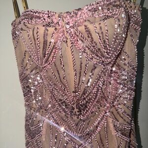 Bronx and Banco Pink Sequin Maxi Dress
